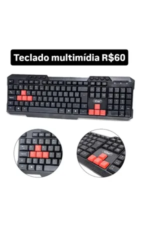Teclado multimídia de computador 