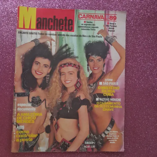 Revista Manchete Angélica  na capa Carnaval 89 - Revista