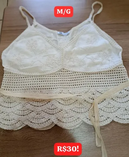 Blusa Crochê Zara Conservada - M/G