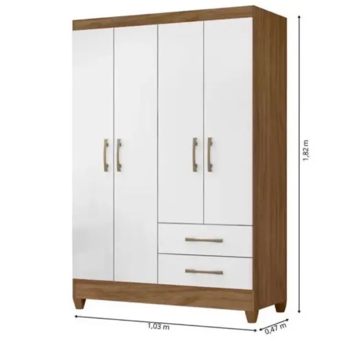 Guarda-Roupa Moderno 4 Portas - entrego