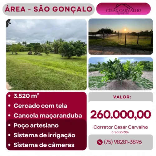 ÁREA EM SÃO GONÇALO - 3520 m²