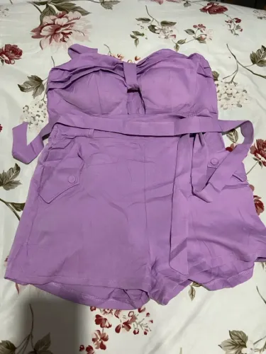 Conjunto Shorts Saia e cropped de alça