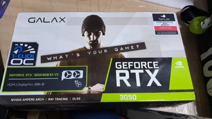 PLACA DE VÍDEO GALAX NVIDIA GEFORCE RTX 3050 EX, 6GB, GDDR6, DLSS, RAY TRACING