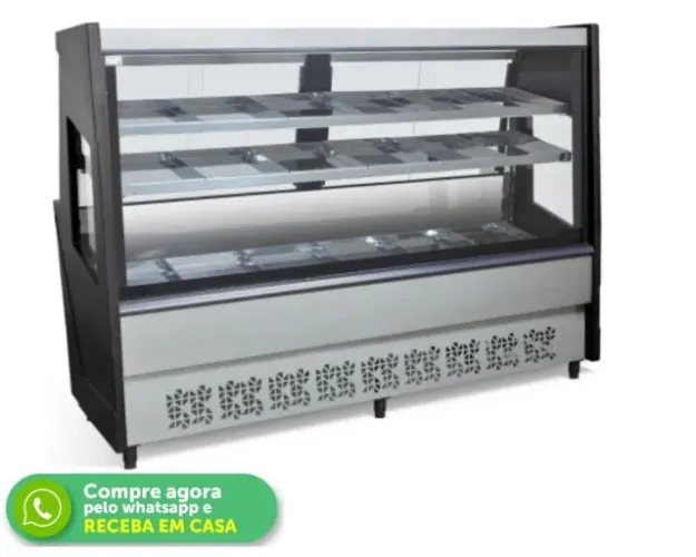 Balcão de Açougue Avícola Luxo 2M Polar Preto 220v