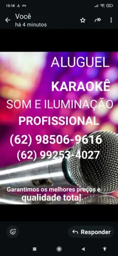 LOCAÇÃO DE KARAOKÊ -SOM E ILUMINAÇÃO