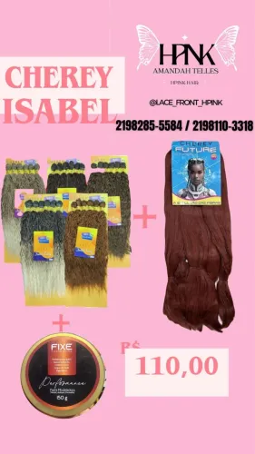 COMBO CABELO ISABEL + JUMBO + POMADA KIT TRANÇA
