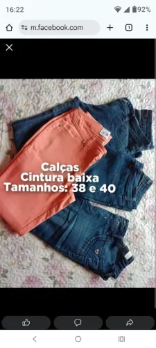 4 Calças Jeans Cintura Baixa Tamanhos 38 e 40