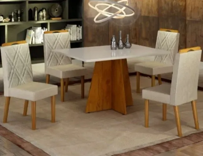 Conjunto Mesa de Jantar com 4 Cadeiras