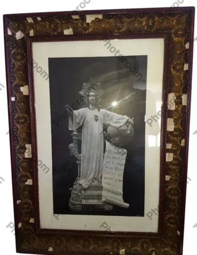gravura sacra antiga européia assinada por thomas ST 
