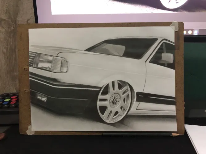 Desenho lápis grafite gol quadrado 