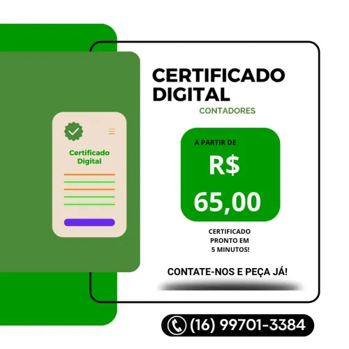 Certificado Digital para Contadores - R$ 65,00