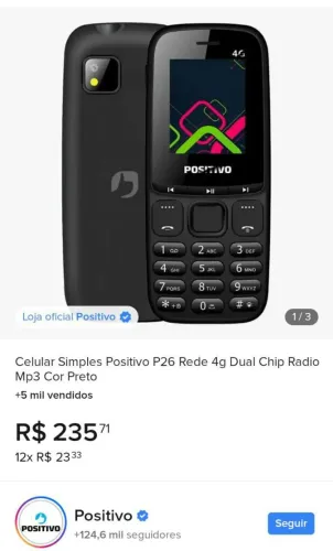 Celular idoso positivo semi novo