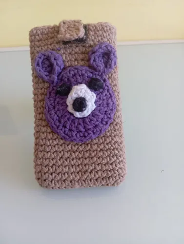 Bolsinha de crochê para celular