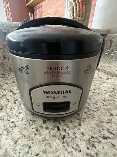 Panela Elétrica de Arroz Mondial Pratic 6i Premium Preto/Inox 500W 127V - PE-43-6X