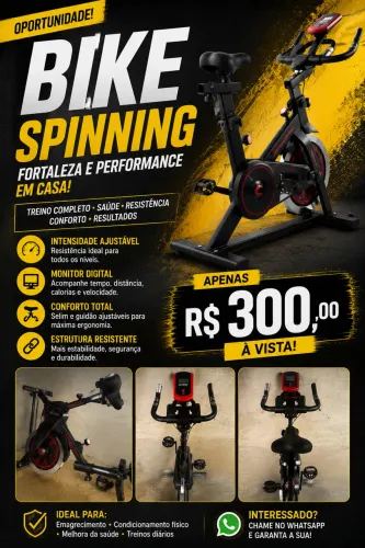 Bicicleta Ergométrica Spinning - R$ 300,00