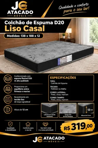 Colchão de Espuma D20 Casal