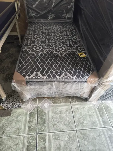 Cama box solteiro conjugado colchão 14 cm
