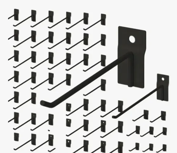 GANCHO METAL PRETO 20cm PARA PAINEL CANALETADO