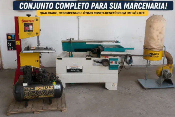 Conjunto de 04 máquinas para marcenaria(Informações técnicas de cada máquina na Descrição)