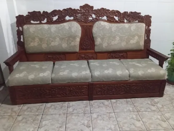 CONJUNTO DE SOFA MADEIRA MACIÇA CEREJEIRA