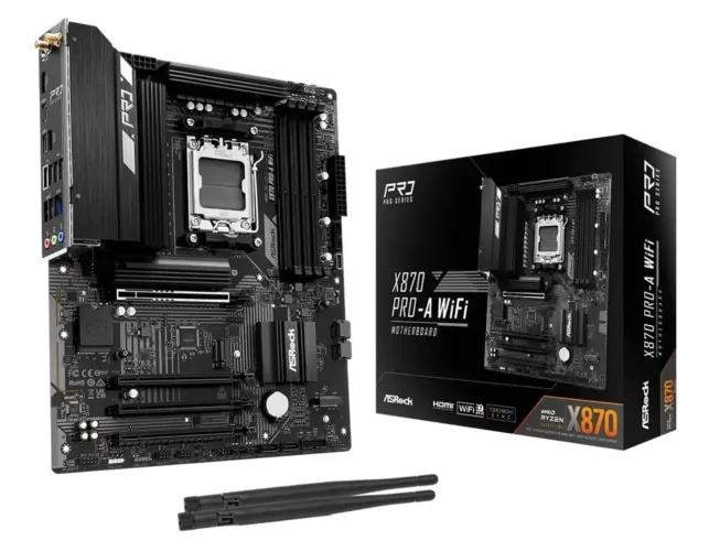 Placa-Mãe ASRock X870 Pro-A WiFi 7 para AMD AM5 DDR5