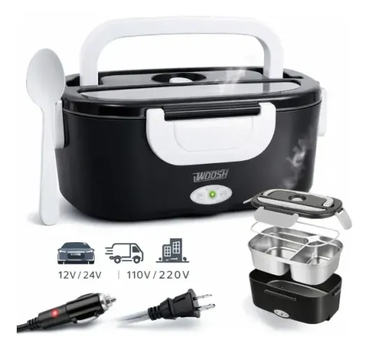 Marmita Elétrica Preta Bivolt Portátil Doméstica 110/220v