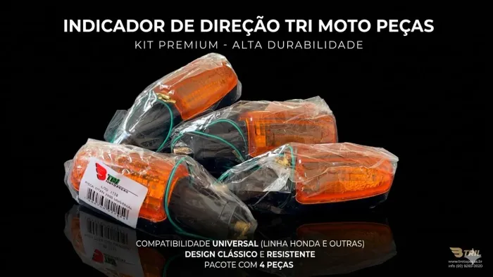 Kit 4 Piscas Honda Universal CG Titan Cbx Twister - Novos