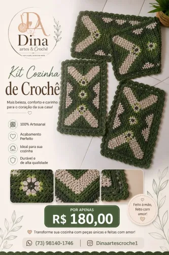 JOGO DE COZINHA - CROCHÊ 