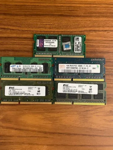 Lote de memórias DDR3 1333mhz verde SODIMM (usado)