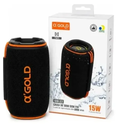 Caixinha de Som Bluetooth à prova d'água a'Gold SM-33