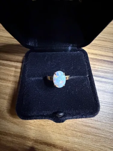 Anel ouro 18k Opala Extra nobre
