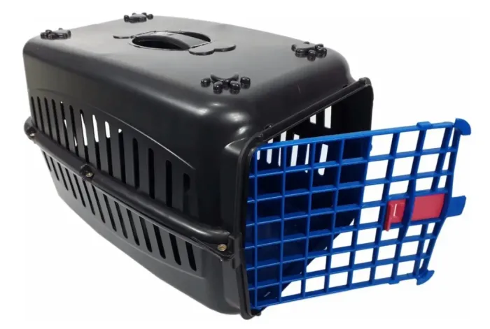 Caixa De Transporte Preta N°1 Filhotes Cão Gato