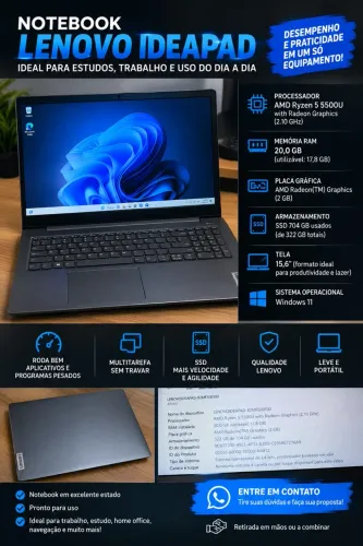 NOTEBOOK LENOVO IDEAPAD - RYZEN 5! ?