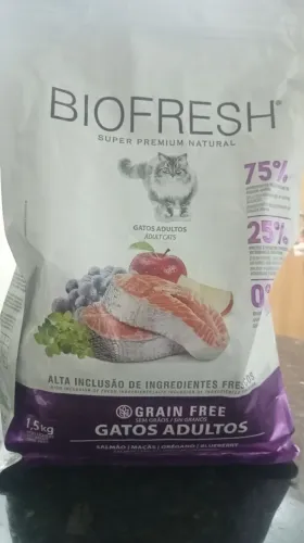 Ração biofresh gato adulto salmão produtos pet