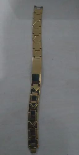 Pulseira Masculina em Aço Dourado