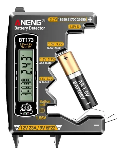 Testador Medidor De Carga Energia Pilha Bateria 1.5v 9v,12v