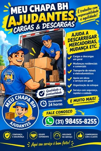 Chapa ajudantes de carga e descarga mudança