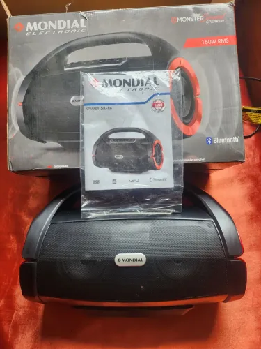Caixa de Som Mondial, Portatil, Monster Sound, Bluetooth, Bivolt, 150W - SK-06