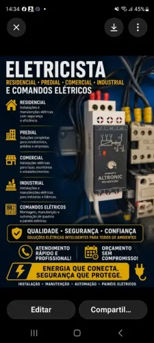 ELetricista de emergência automação climatizador ventilador