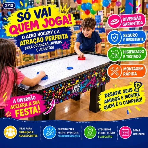 Totó Aero Hockey Fliperama Basquete Eletrônico Locação Festas e Evento