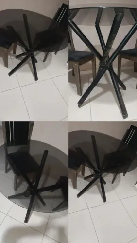 Vendo mesa de vidro com suporte de ferro