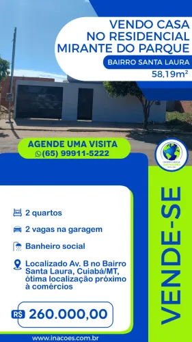 Vendo Casa no Residencial Mirante do Parque - Bairro Santa Laura