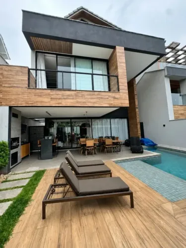 Casa 4 Suítes 370m² Art Life Recreio Aluguel Mobiliada, Piscina, Energia Solar