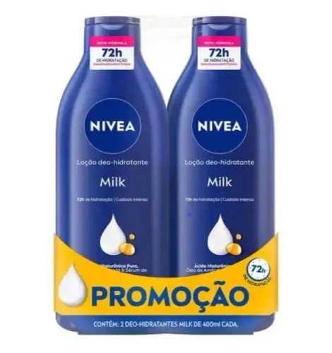 Loção Milk Hidratante Nutrição Pele Seca 400ml Nivea Kit 2