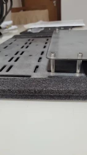 Base plate AÇO INOX + suporte de calcanhar