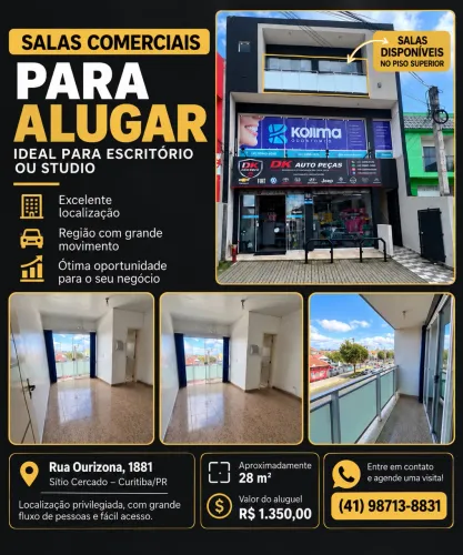 Sala Comercial para Alugar - 28m² - Sítio Cercado - Ótima Localização