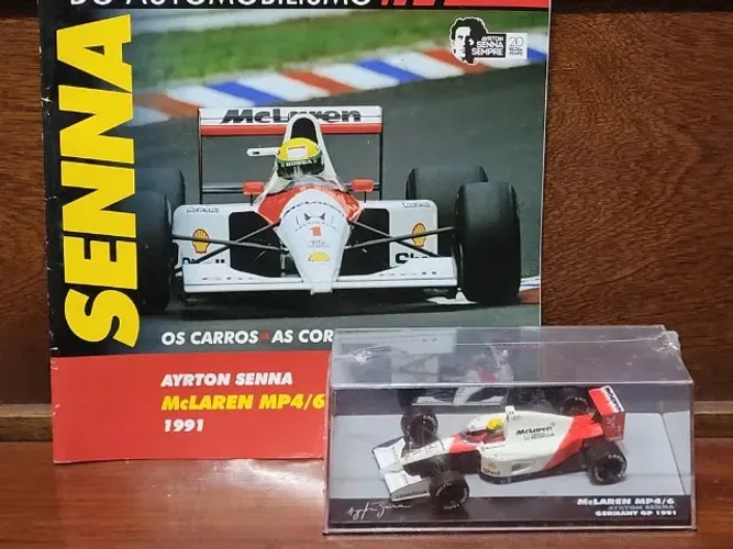 McLaren MP4/6 Ayrton Senna 1991 Coleção Lendas Brasileiras Automobilismo F1 Miniatura 1/43