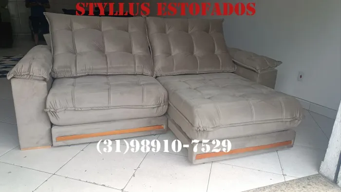 Sofá retrátil novo com molas ensacadas 