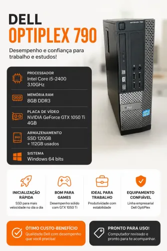 Dell Optiplex i5 + Placa GTX 1050 ti 4GB