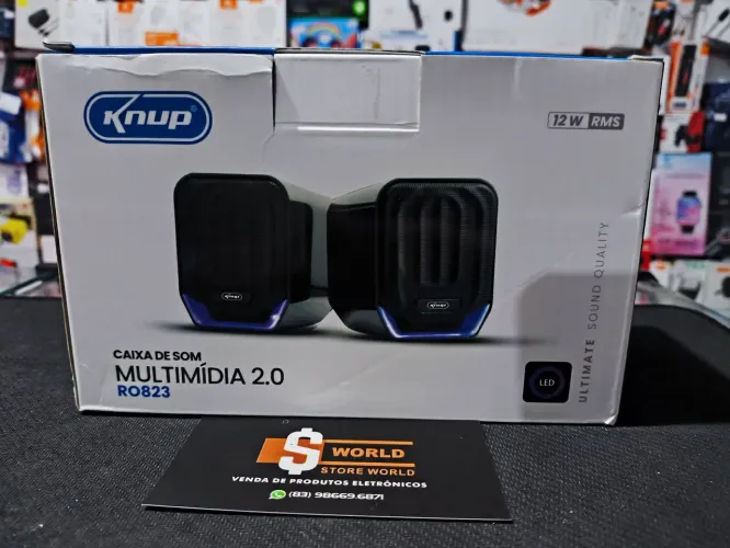 Caixa de Som KNup 12w RMS para computador e notebook - Loja Store World